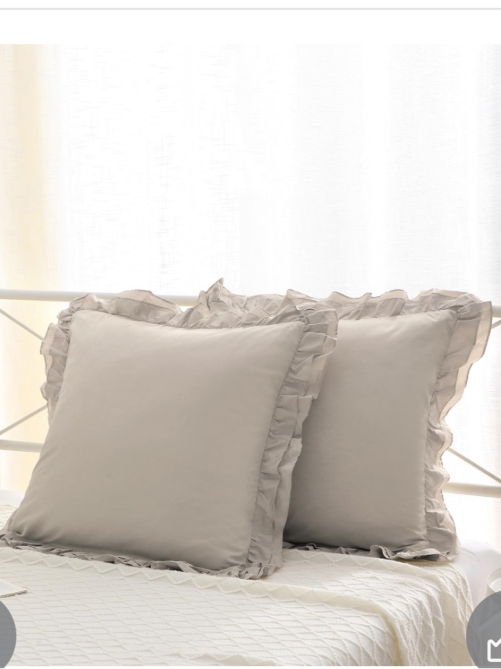 French Country Rustic Neutral 100% Cotton Shams 26x26” (2-pack) WHEAT